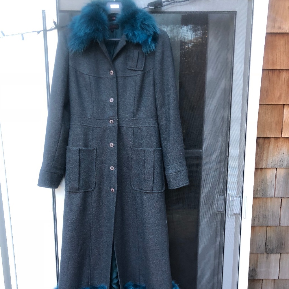 Astuces Women's wool coat, teal